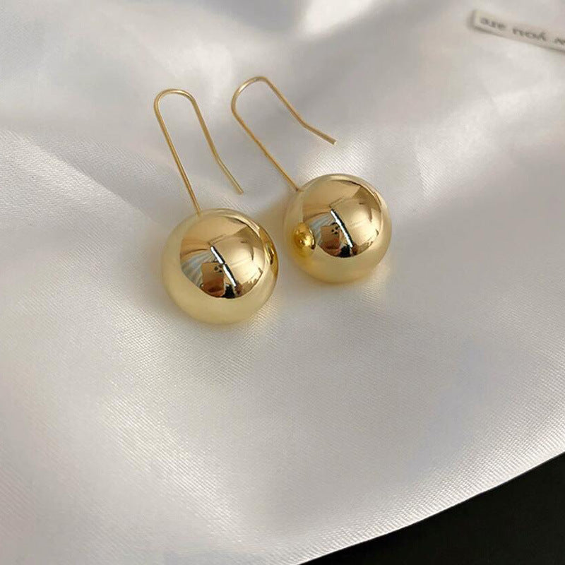 Women's Beads Ear Hook Minority Design Metal Earrings