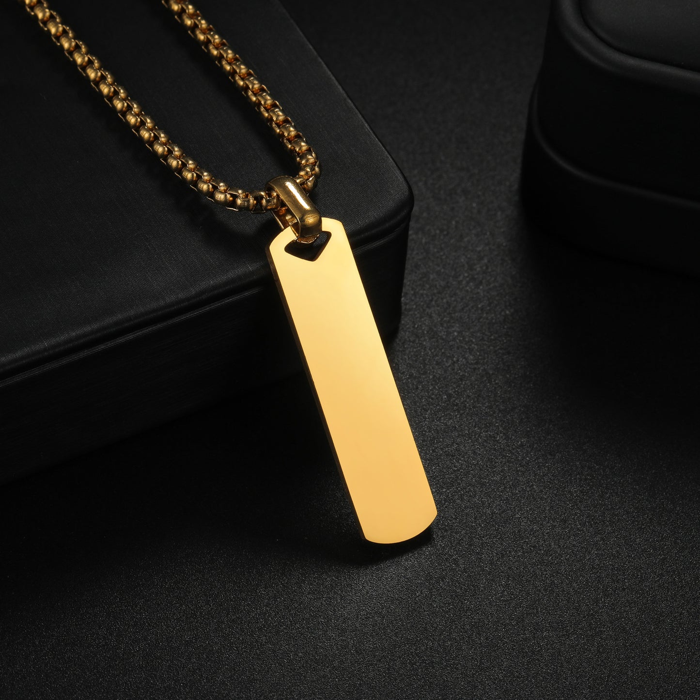 Men's Hot Stainless Steel Strip Picture Making Necklaces