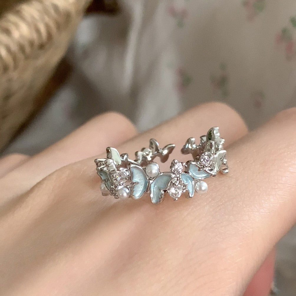 Women's Butterfly Open Adjustable Niche High-grade Light Luxury Index Rings