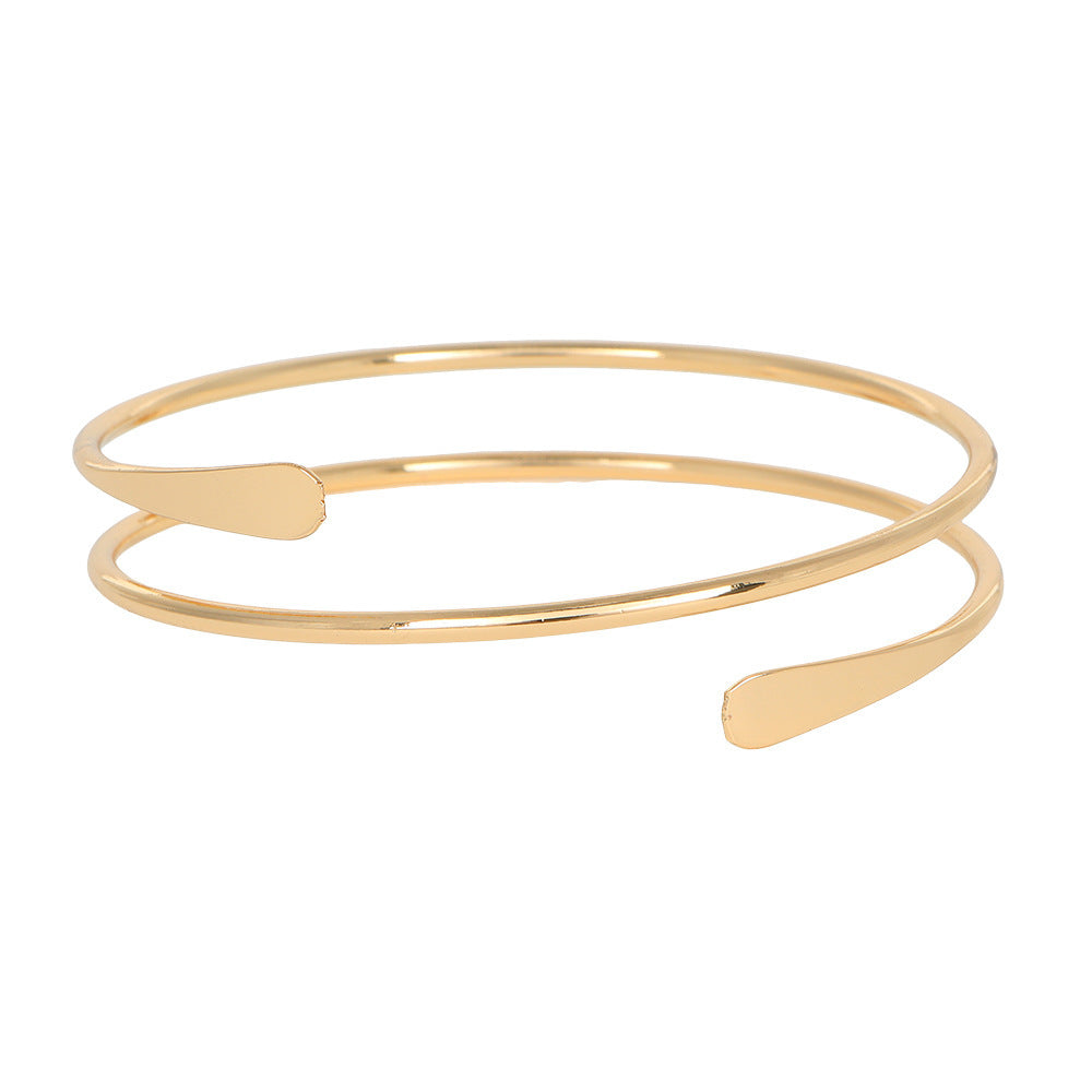 Women's Upper Arm Golden Bride Open-ended Simple Bracelet