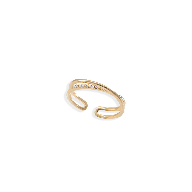 Minimalist Refined Zircon Cross Female Personality High-grade Light Luxury Rings