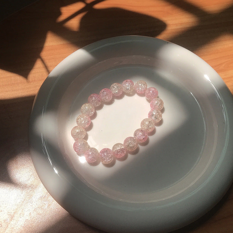 Fresh Ice Crack Sister Female Niche Design Glass Bracelet