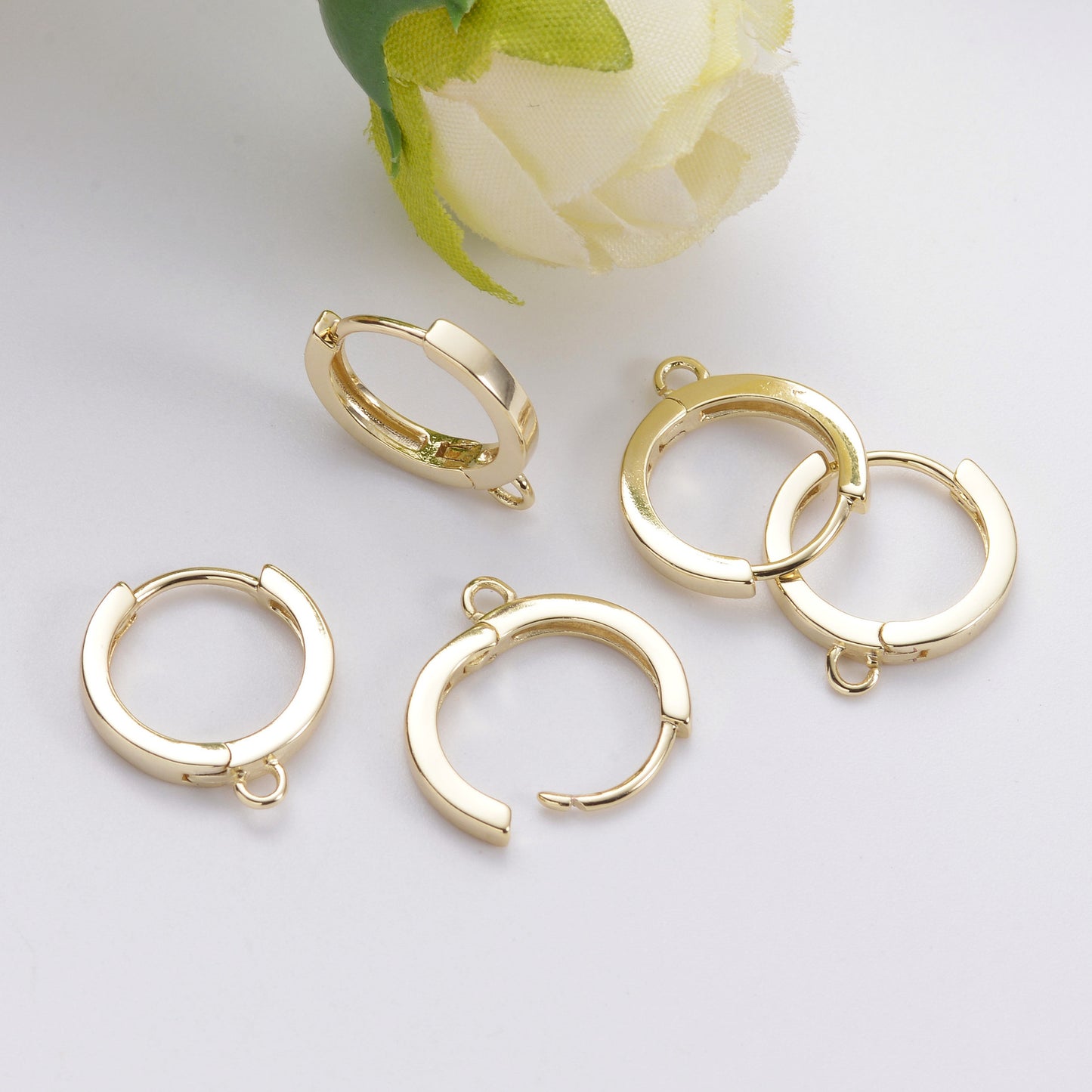 Color Retention Gilded Clip Glossy Round Handmade Ear Buckle