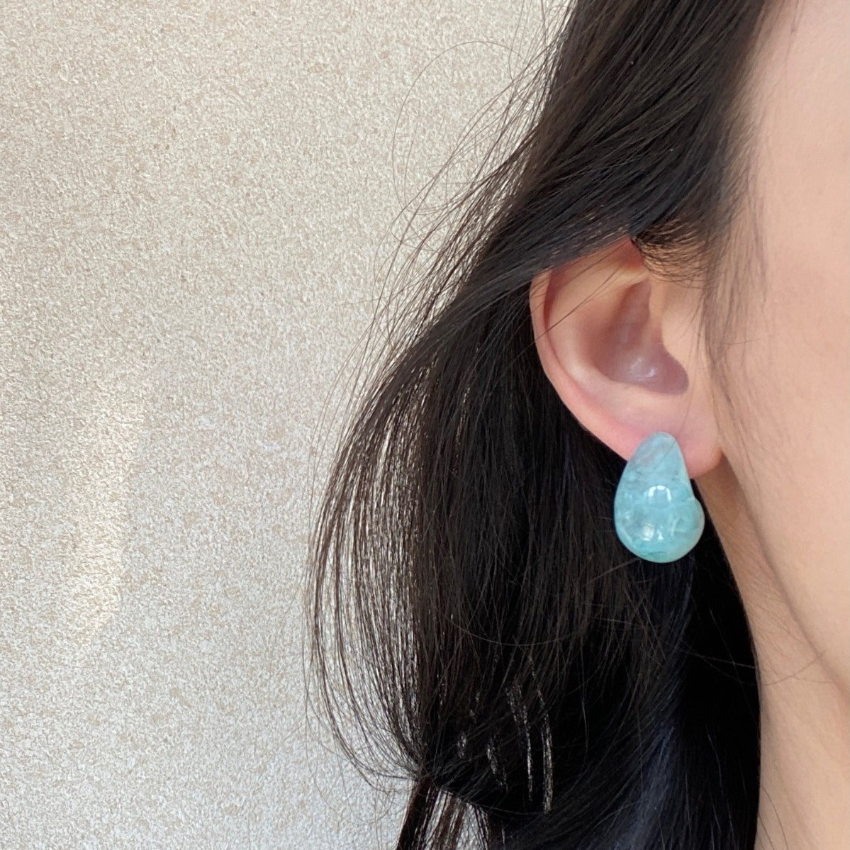 Colorful Fresh Jelly Ear Square Round Face Holiday Stud Earrings