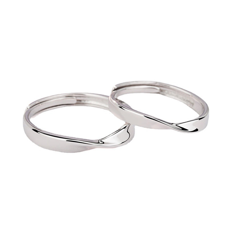 Women's & Men's Strip Couple Pair Of Light Luxury Rings