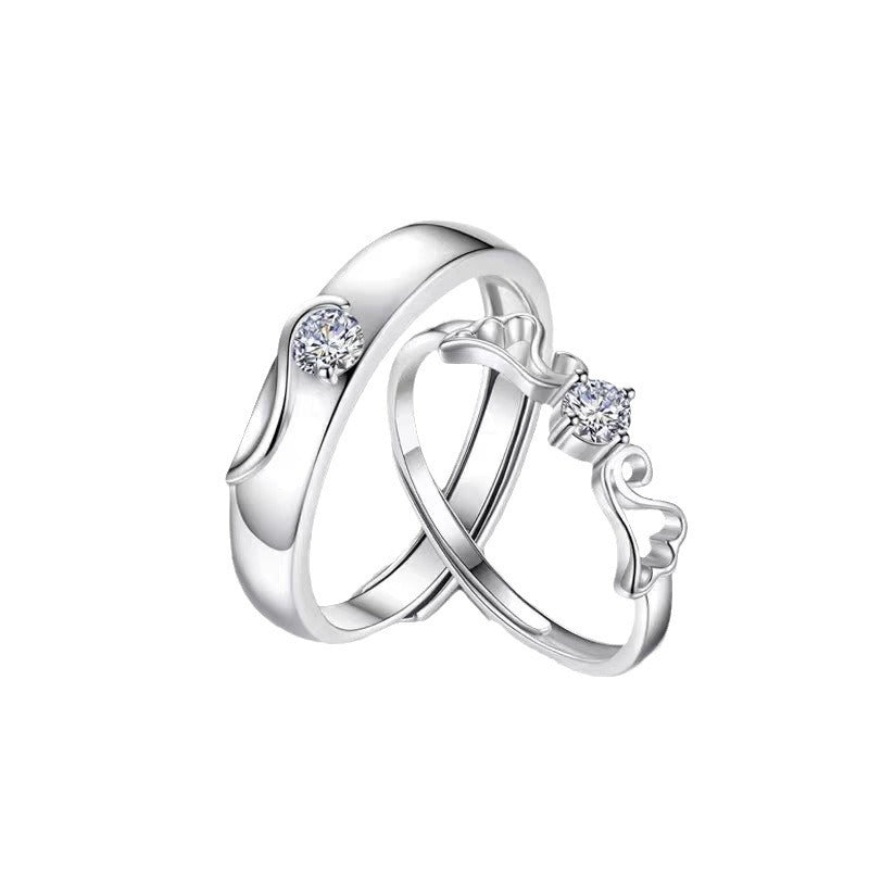 Couple Female One Male Light Luxury Minority Advanced Rings