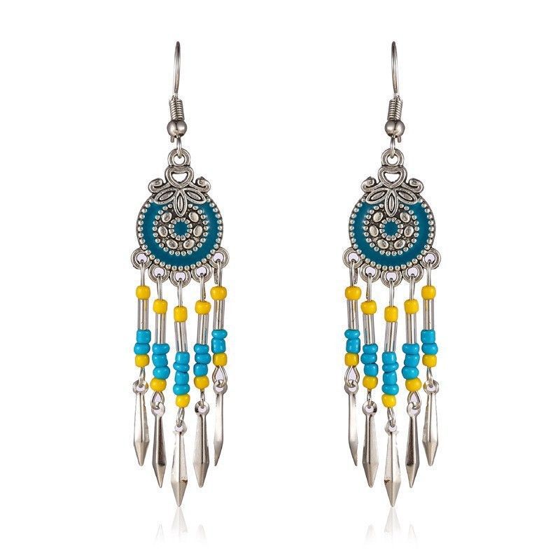 Ethnic Style Long Fringe Exotic Holiday Trip Earrings