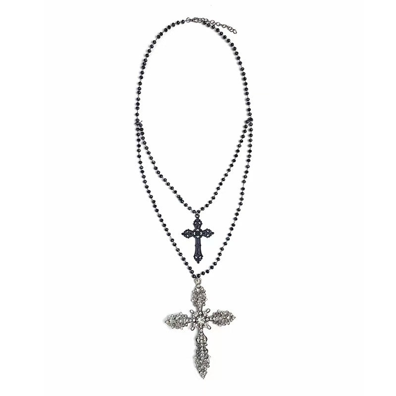 Style Twin Cross Neck Niche Personality Necklace
