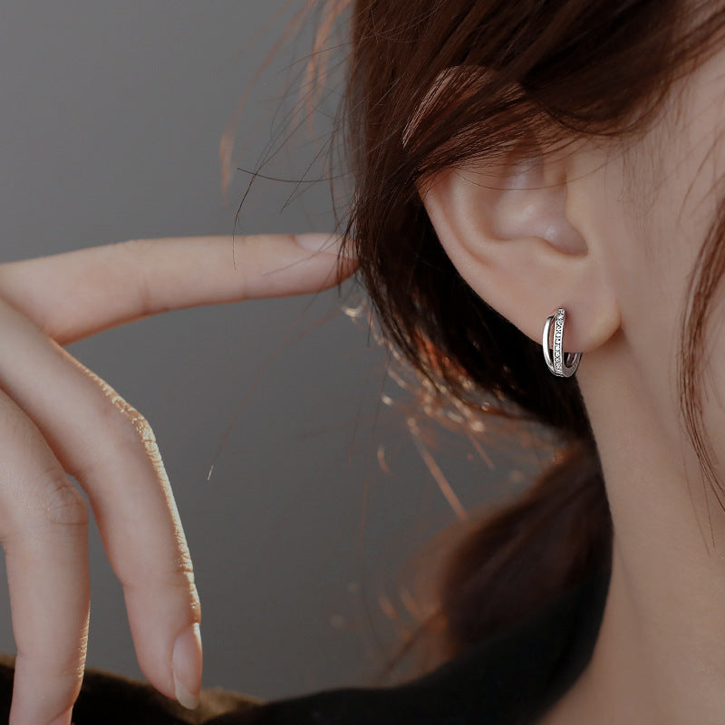 Women's Sterling Sier Trendy Rose Gold Ear Special Interest Earrings