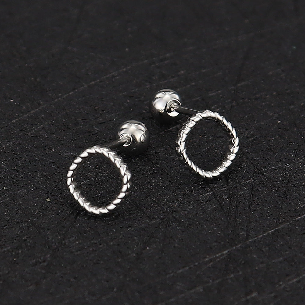 Stainless Steel Ear Bone Nail Mini Piercing Screw Rings
