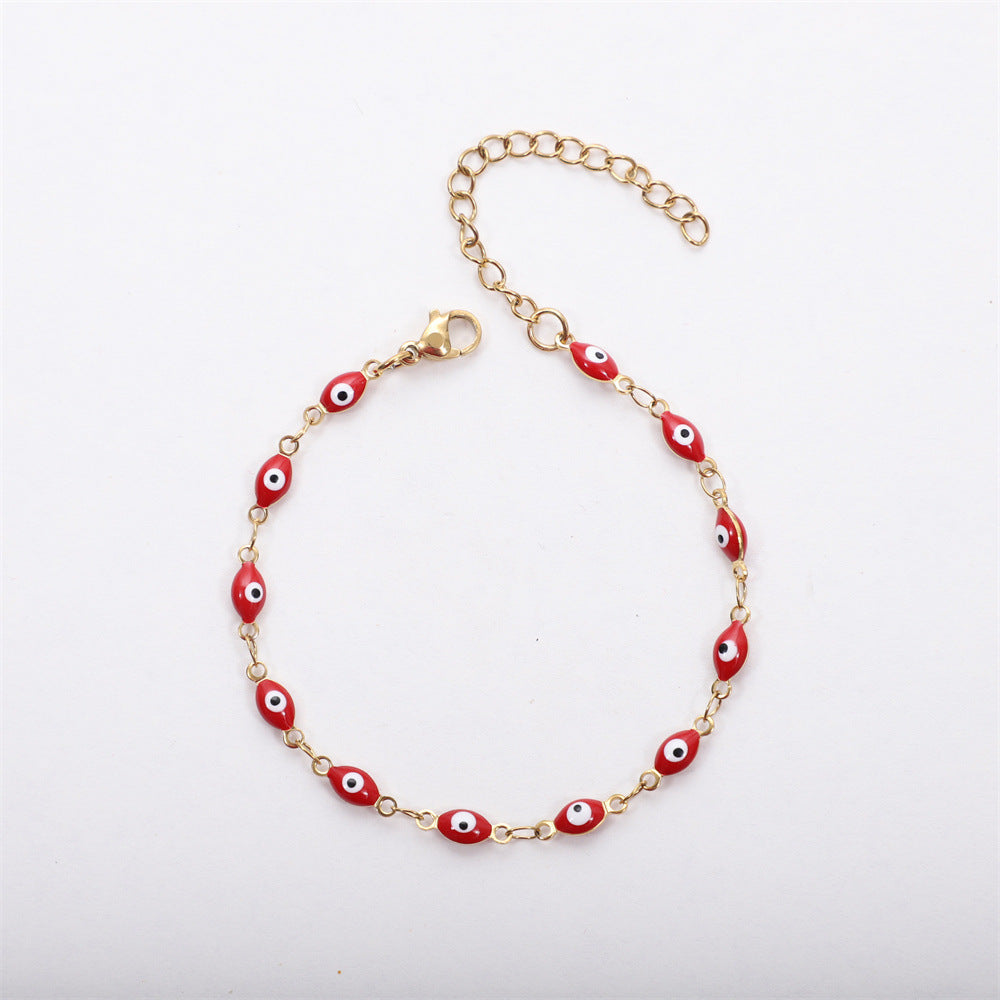 Jin Gold Turkey Devil's Eye Stainless Steel Titanium Small Bracelets