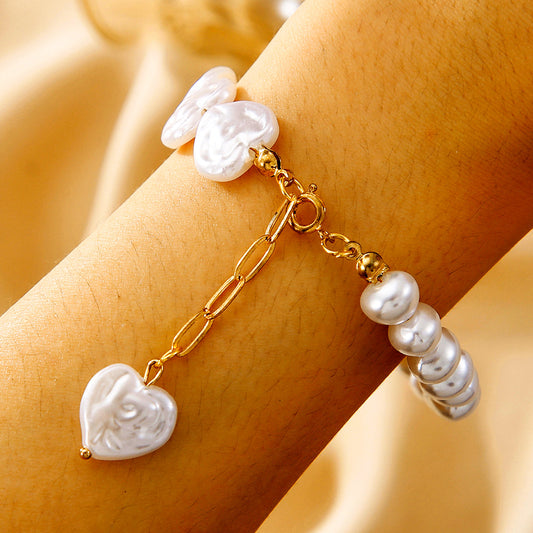 Irregular Imitation Pearl Buckle French Fashion Bracelets