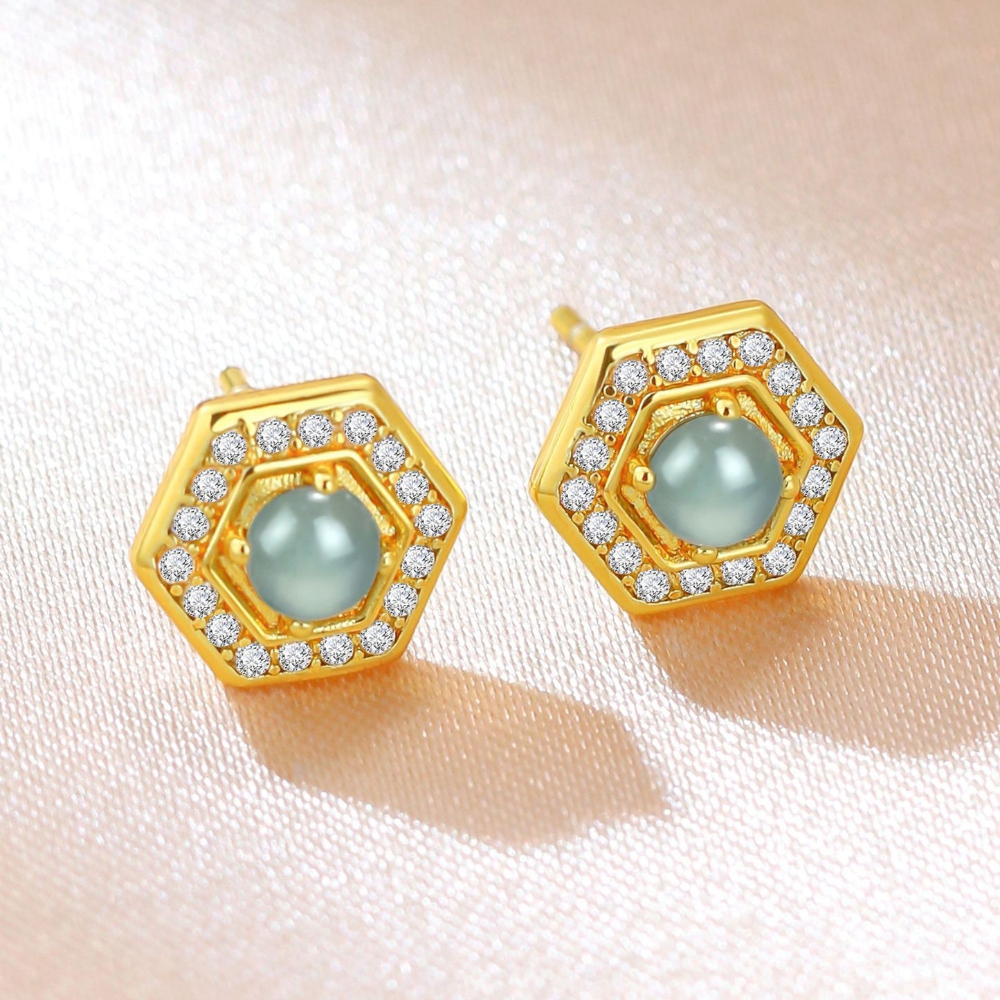 Natural Cargo Blue Water Jade Fashion Light Luxury High Sense Rings
