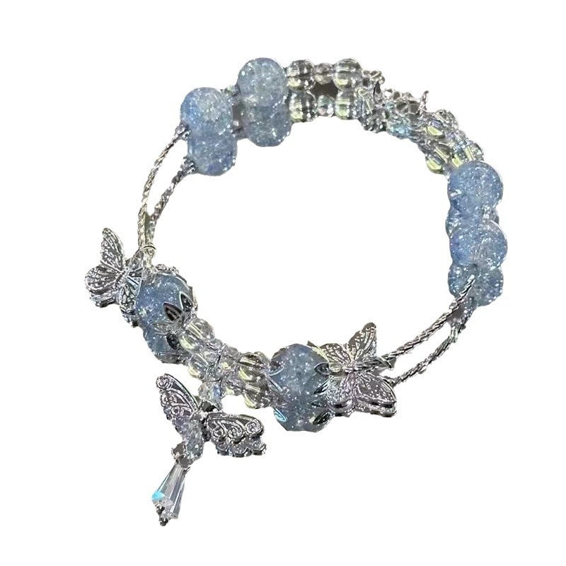 Gradient Hot Flower Glass Beaded Trendy Simple Light Bracelet