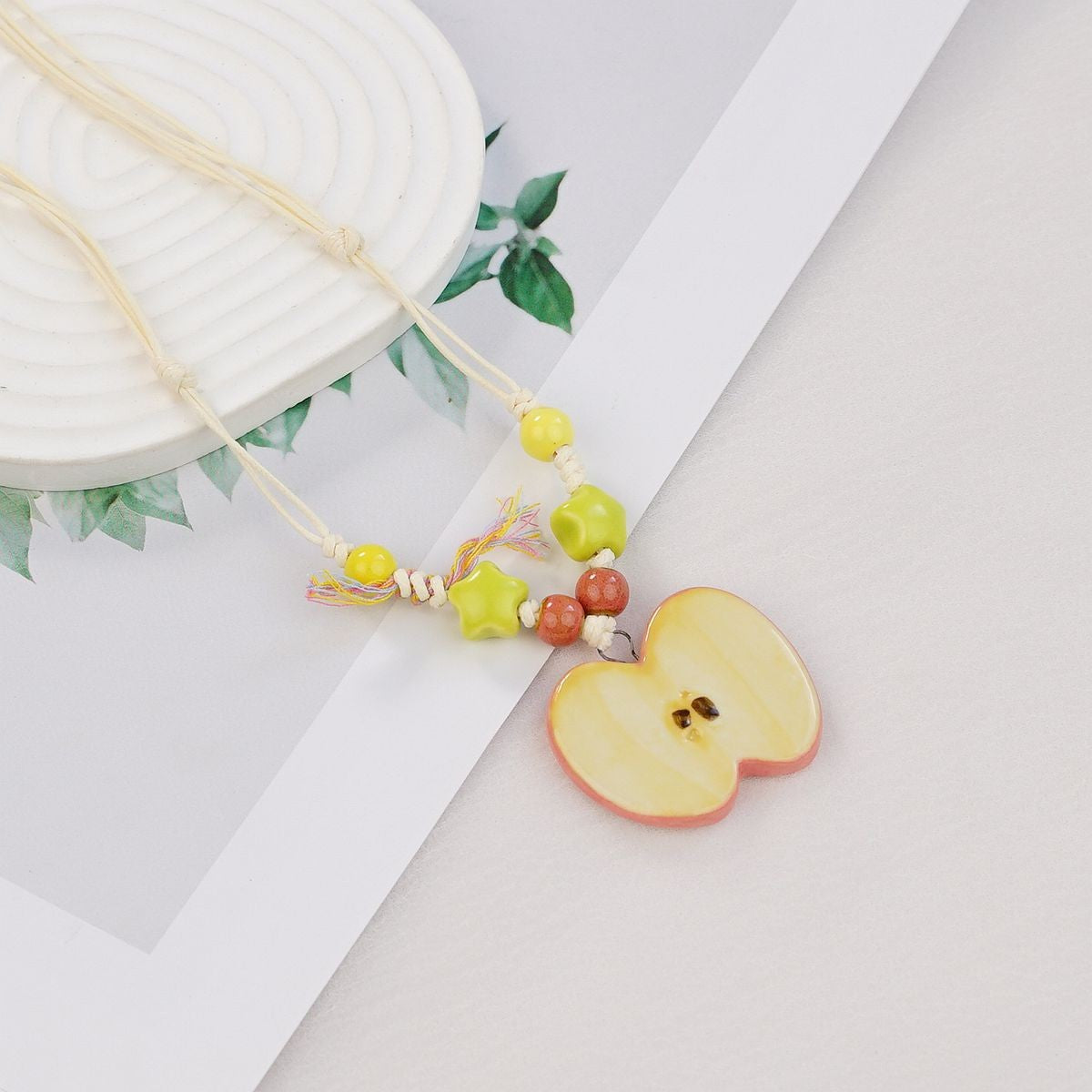 Style Personalized Trendy Ceramic Geometric Colorful Fish Long High-grade Necklace
