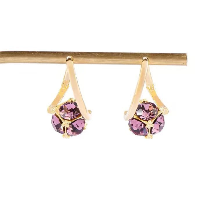 Women's Purple High-grade Niche Design Affordable Luxury Ear Buckle