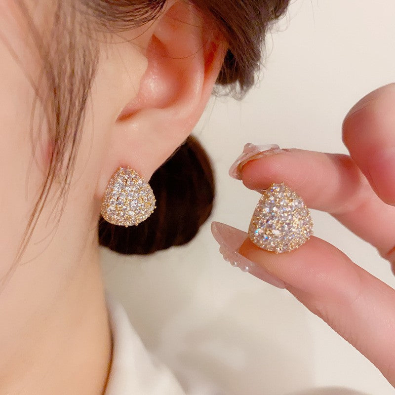Super Flash Rhinestone Water Drop Ear High-grade Affordable Luxury Fashion Earrings