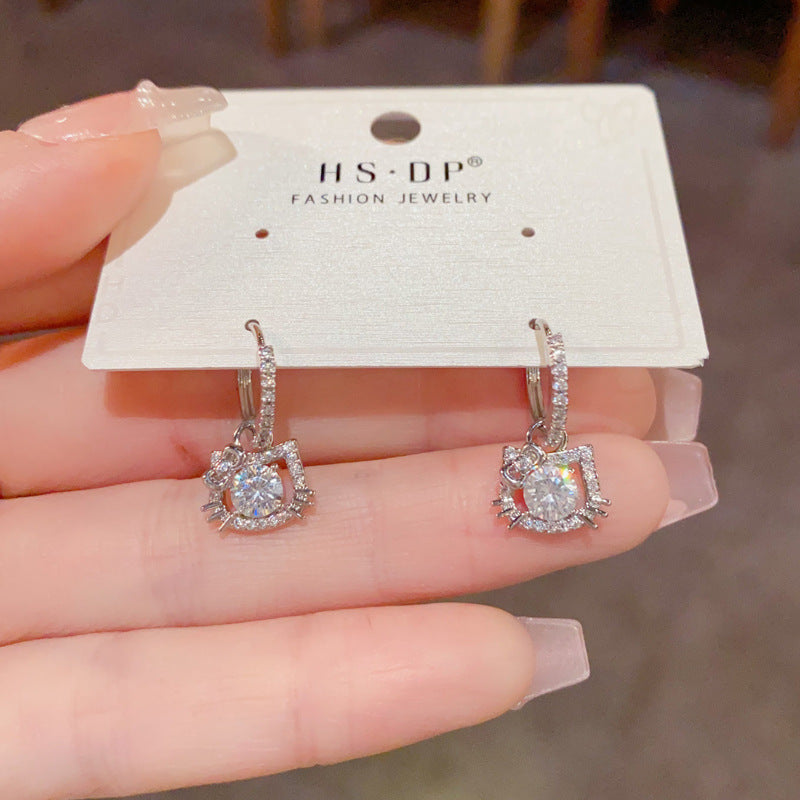 Women's Zircon Cat Clip Temperament Entry Lux Simple Ear Buckle