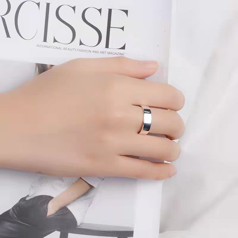 Korean Style Simple Graceful Glossy Fashion Creative Flat Unisex Rings