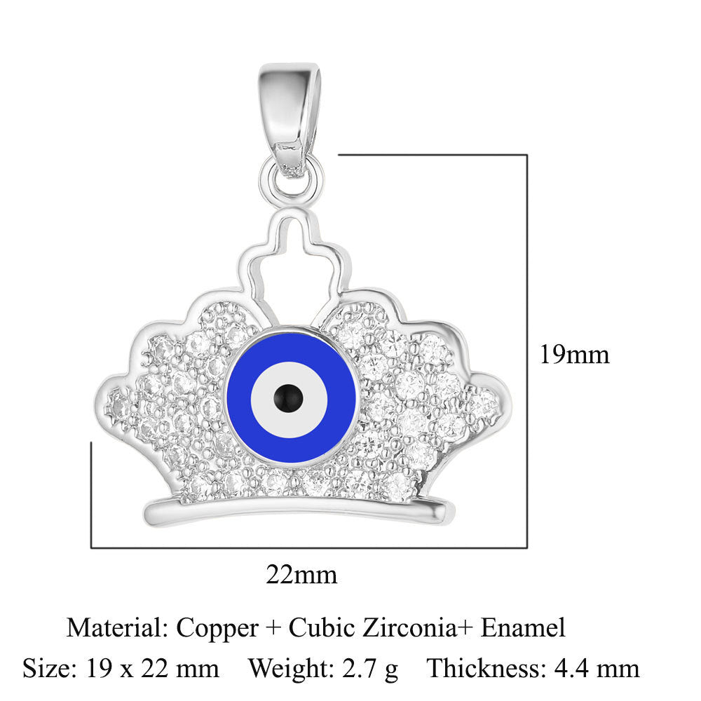 Rose Copper Zircon Crown Love Eyes Pendants