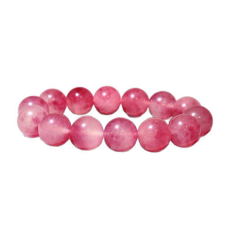 Natural Cherry Blossom Floating Flowers Agate Chalcedony Fashion Sweet Single Bracelet