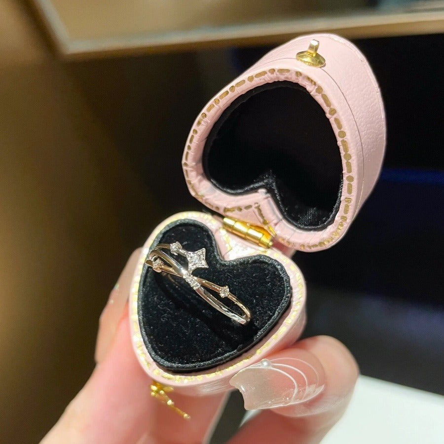 Women's For Light Luxury Minority Design Advanced Sense Four Awn Index Rings