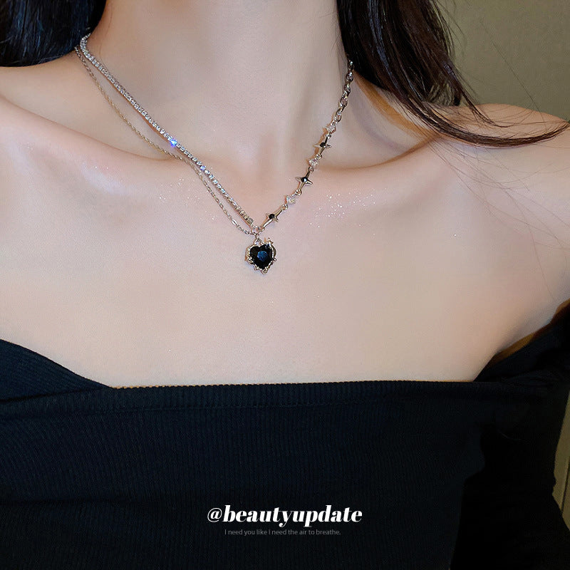 Women's Sweet Cool Hot Love Stars Fashion Creative Design Sense Clavicle Necklace
