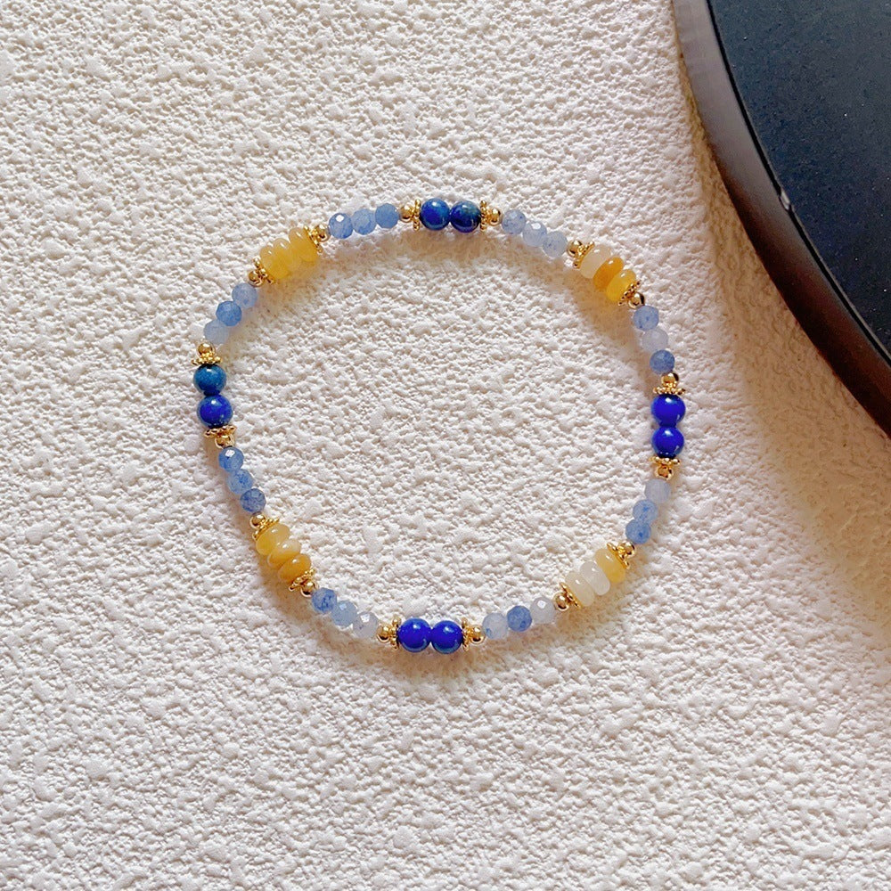 Natural Stone Crystal String Beads Style Design Dopamine Bracelet