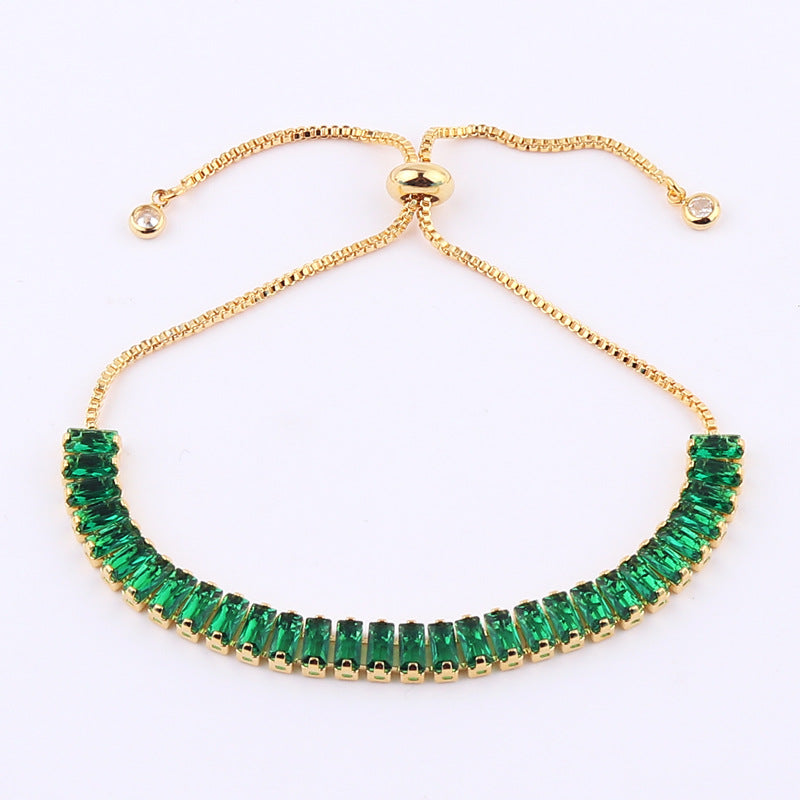 Women's Colorful Solid Color Zircon Full Diamond Bracelet