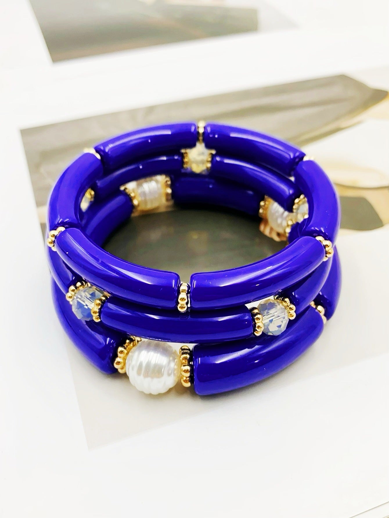 Fashion Simple Acrylic Beaded Ladies Elbow Bracelets