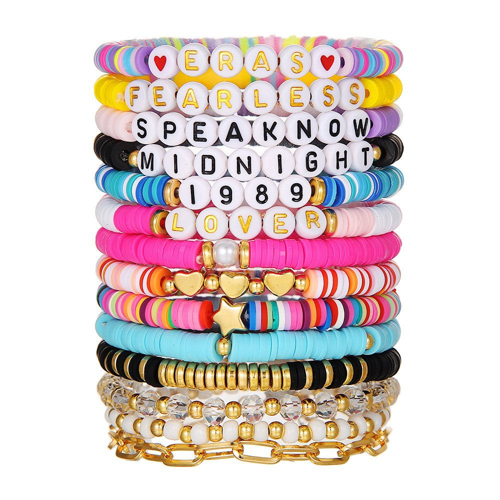 Women's Swift Fan Reputation English Letter Polymer Bracelets