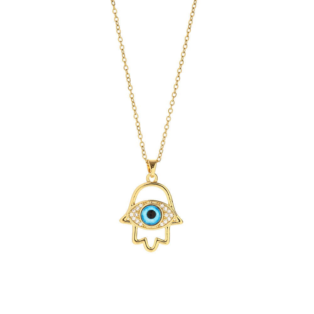 Titanium Steel Female Devil's Eye Fashion Design Sense Niche Temperament Necklace