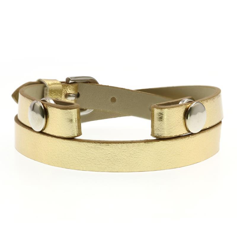 Leather Double Section Wrist Strap Bright Color Bracelet