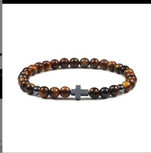 Men's Attractive Fashion Black Hematite Cross Bracelets