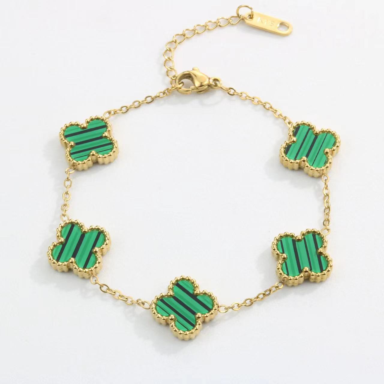 Double-sided Pork Belly Clover Simple Fashion Bracelet