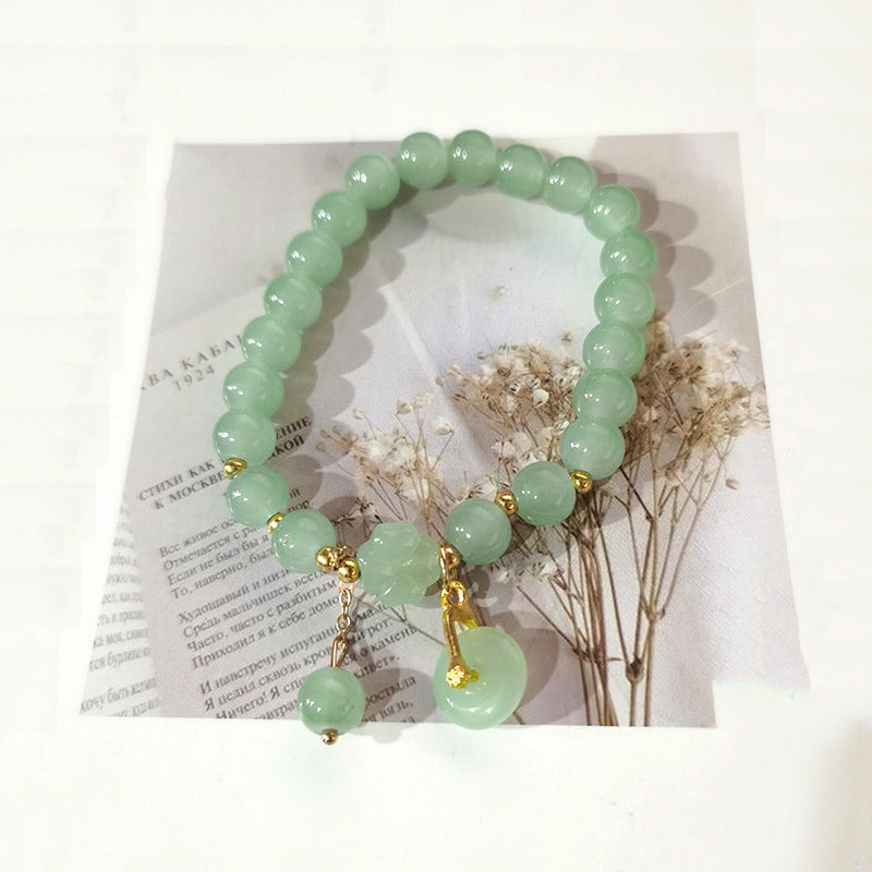 Colorful Gold Lotus Seedpod Cultural Creative Imitation Jade Scenic Bracelet