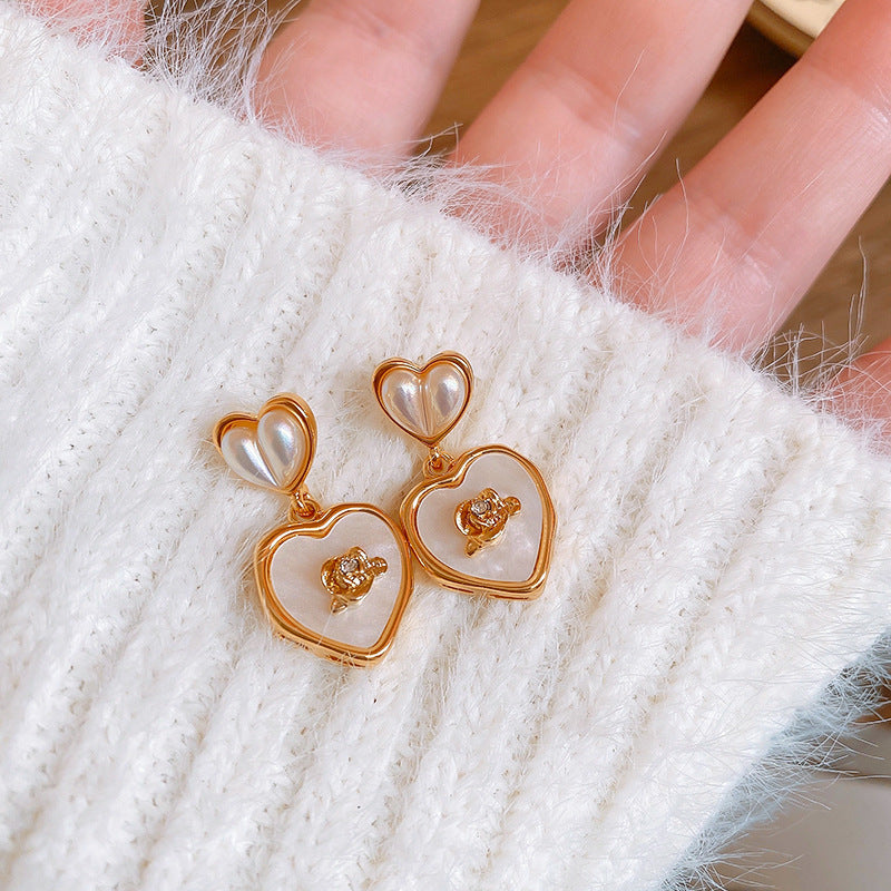 Cheese Pleated Fashionable Casual Style Ear Hook Earrings