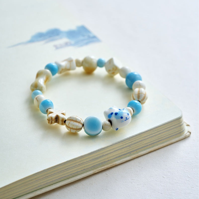 Chinese Natural Stone Porcelain Minimalist Female Bracelets