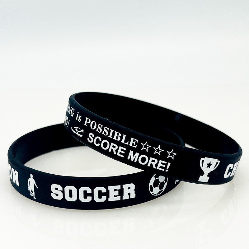 Football Silicone Sports Party Rubber Wrist Band Group Competition Fans Bracelet