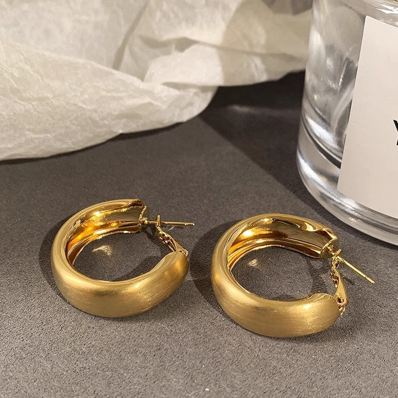 Women's Exaggerated Geometry Metal Circle Tassel Light Luxury High-grade Elegant Ear Earrings