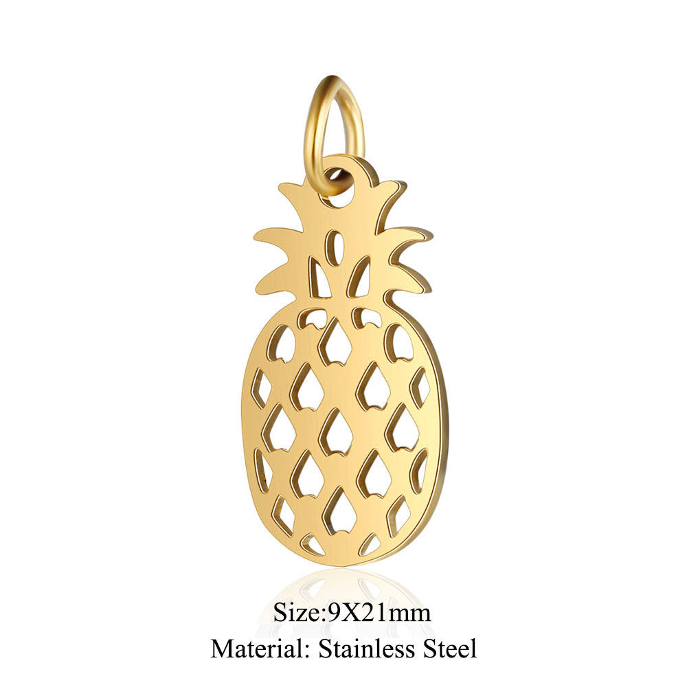 Steel Ornament Map Pineapple Gear Feather Bear Pendants