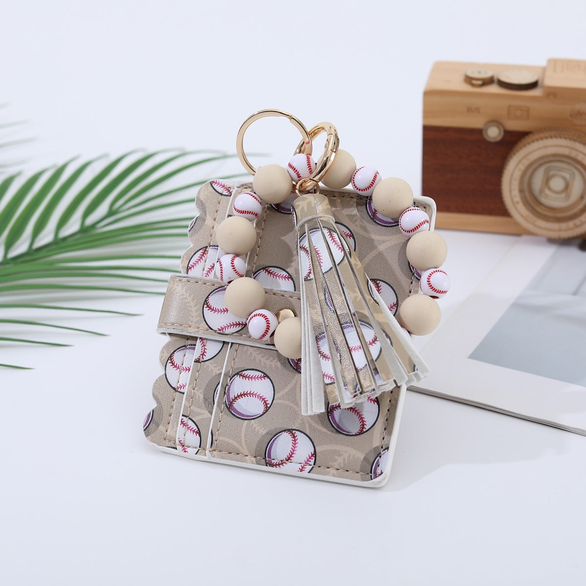 Sports Wooden Bead Card Holder Document Bracelets