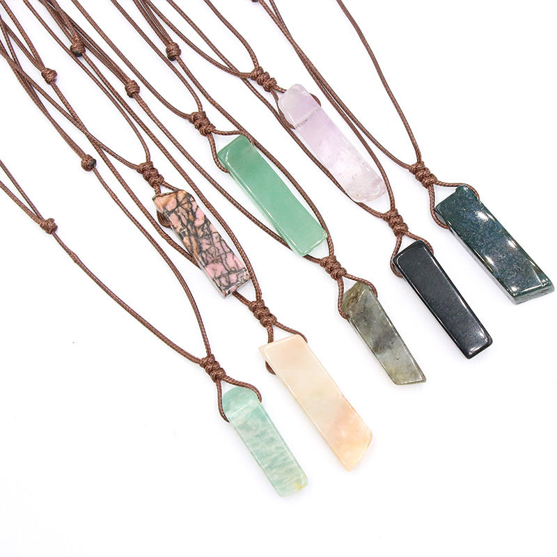 Tigereye Irregular Flat Long Woven Unshaped Necklaces