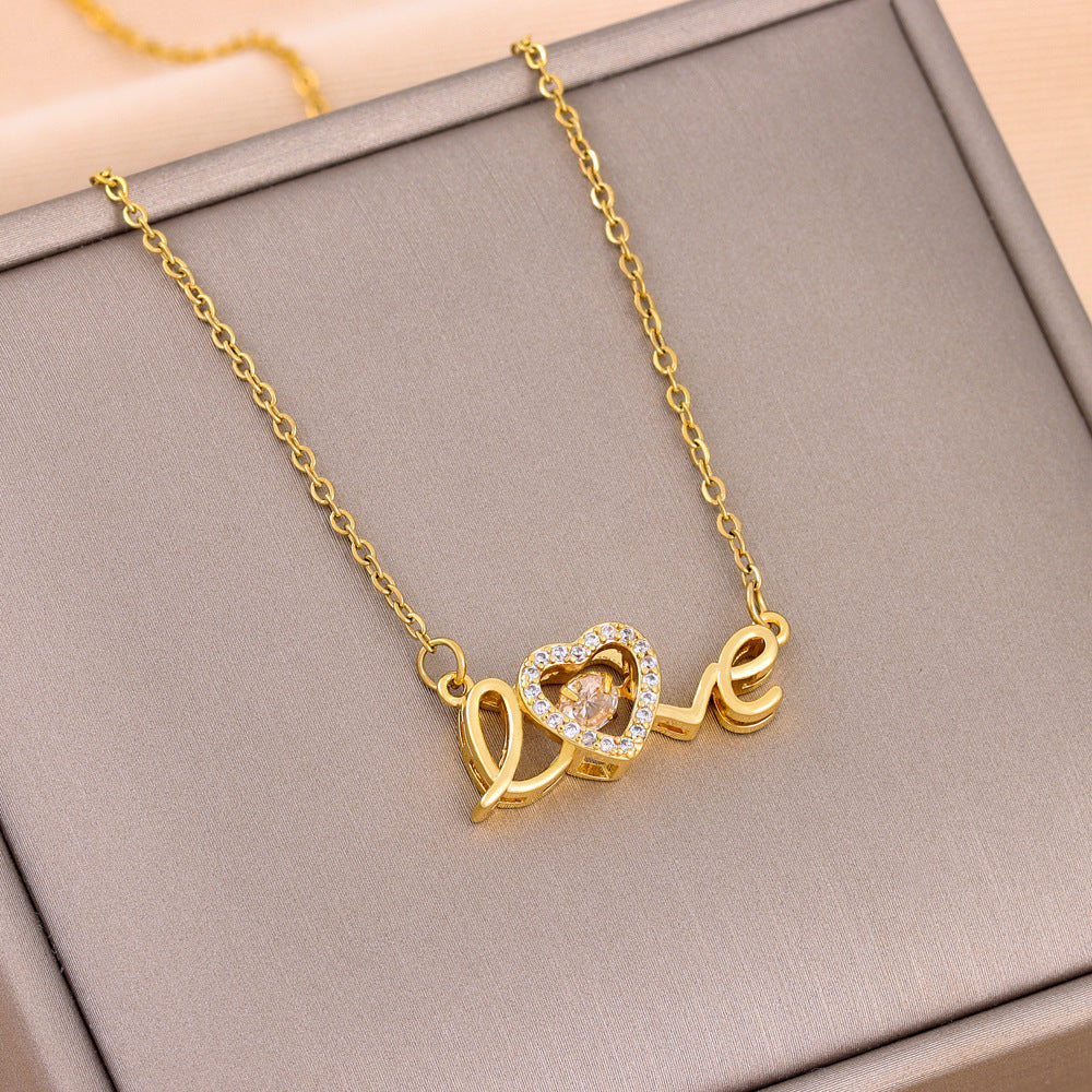 Elegance Smart Titanium Steel Live Broadcast Korean Style Clavicle Necklaces