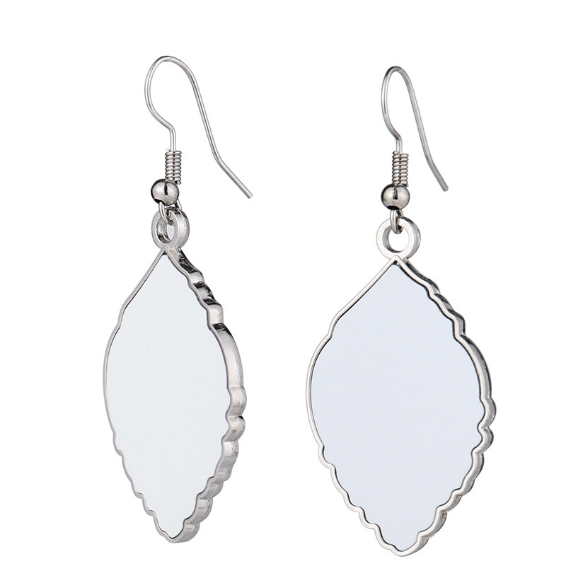 Heart-shaped Round Water Drop Triangle Square Blank Earrings