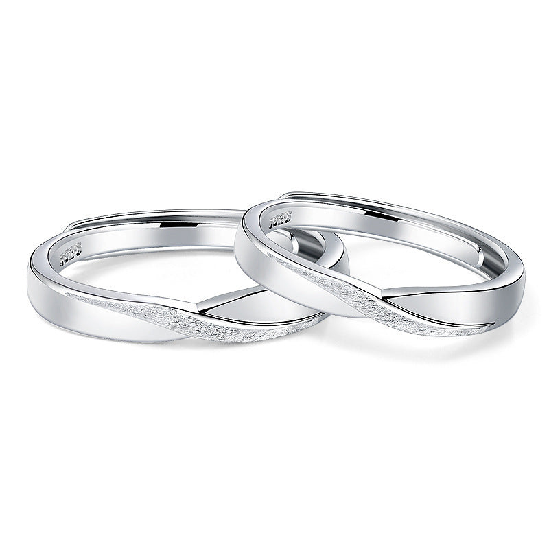 Women's & Men's Knot Mobius Strip Couple Pair Of Rings