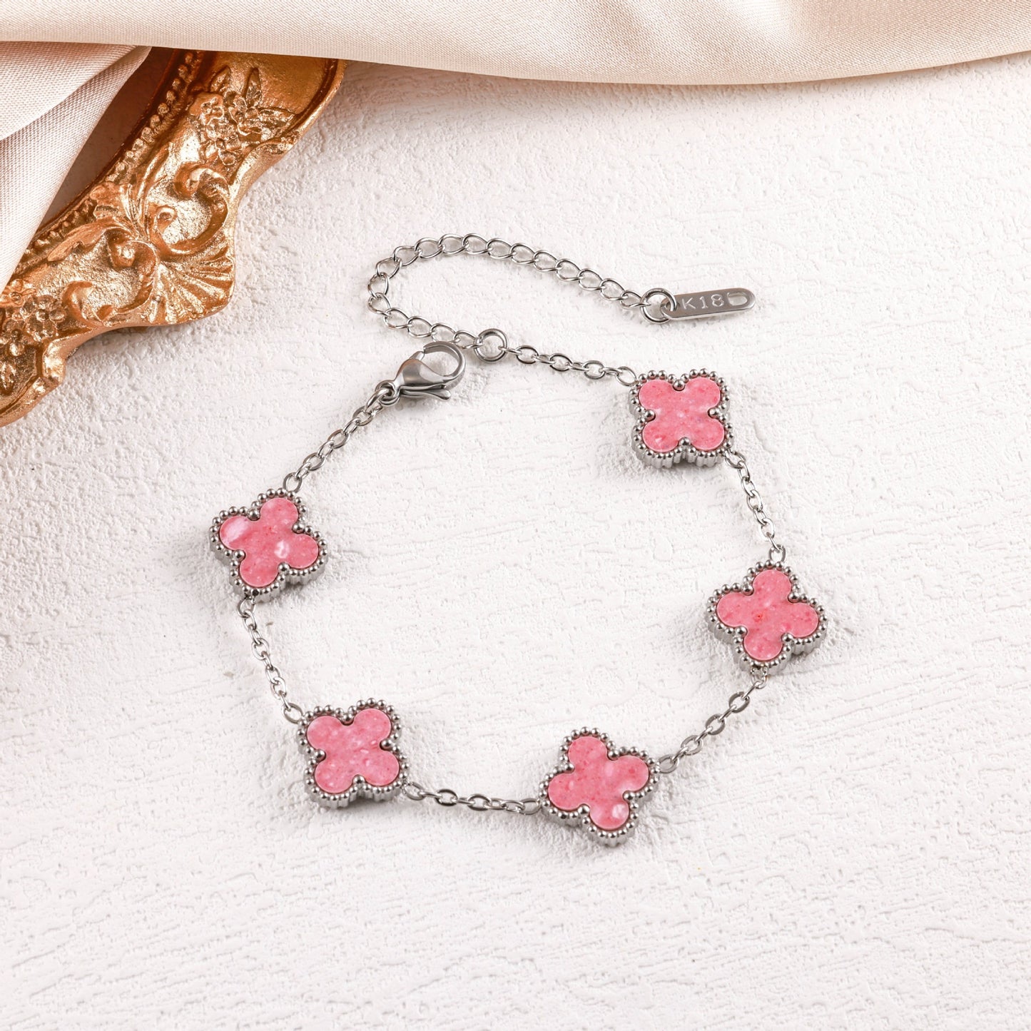 Popular High-quality Titanium Steel Clover Real Fritillary Bracelet