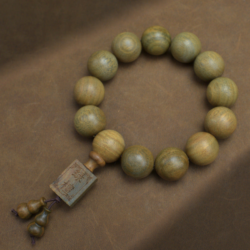 Natural Argentina Green Sandalwood Buddha Beads Ethnic Retro Couple Bracelet