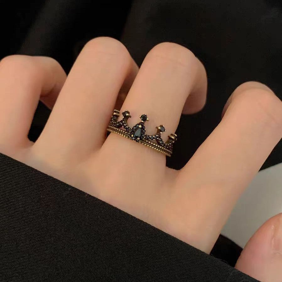 Retro Goth Gothic Butterfly Open Niche Ring