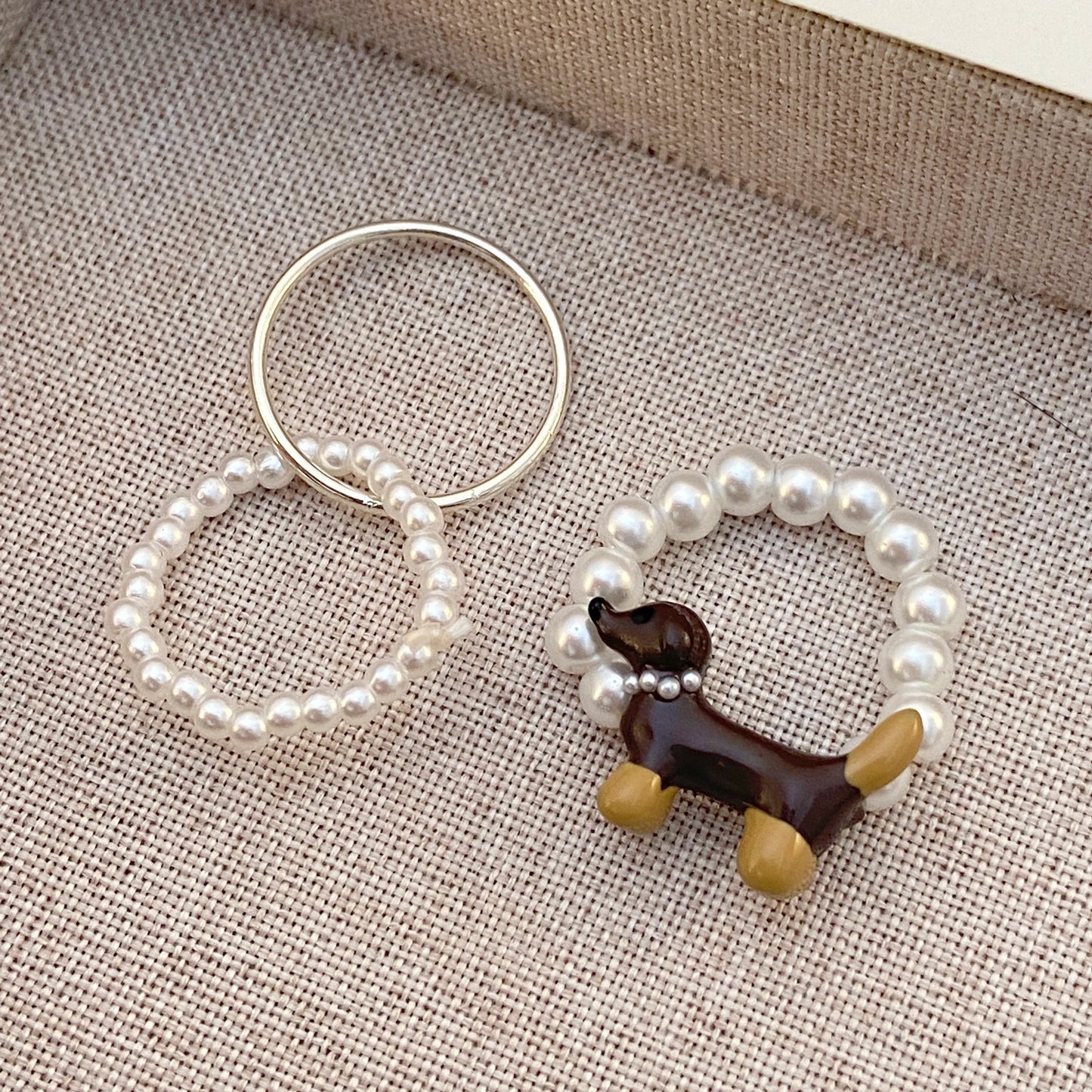 Niche Puppy Female Cute Personality Animal Sausage Ring